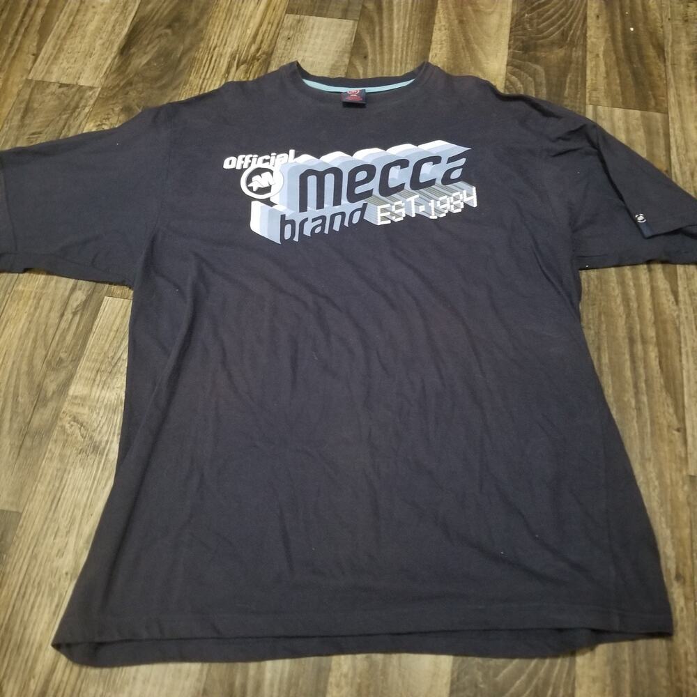 Vintage Mecca Y2k 2000s Blue‎ t shirt Size XXL (Stained Collar)